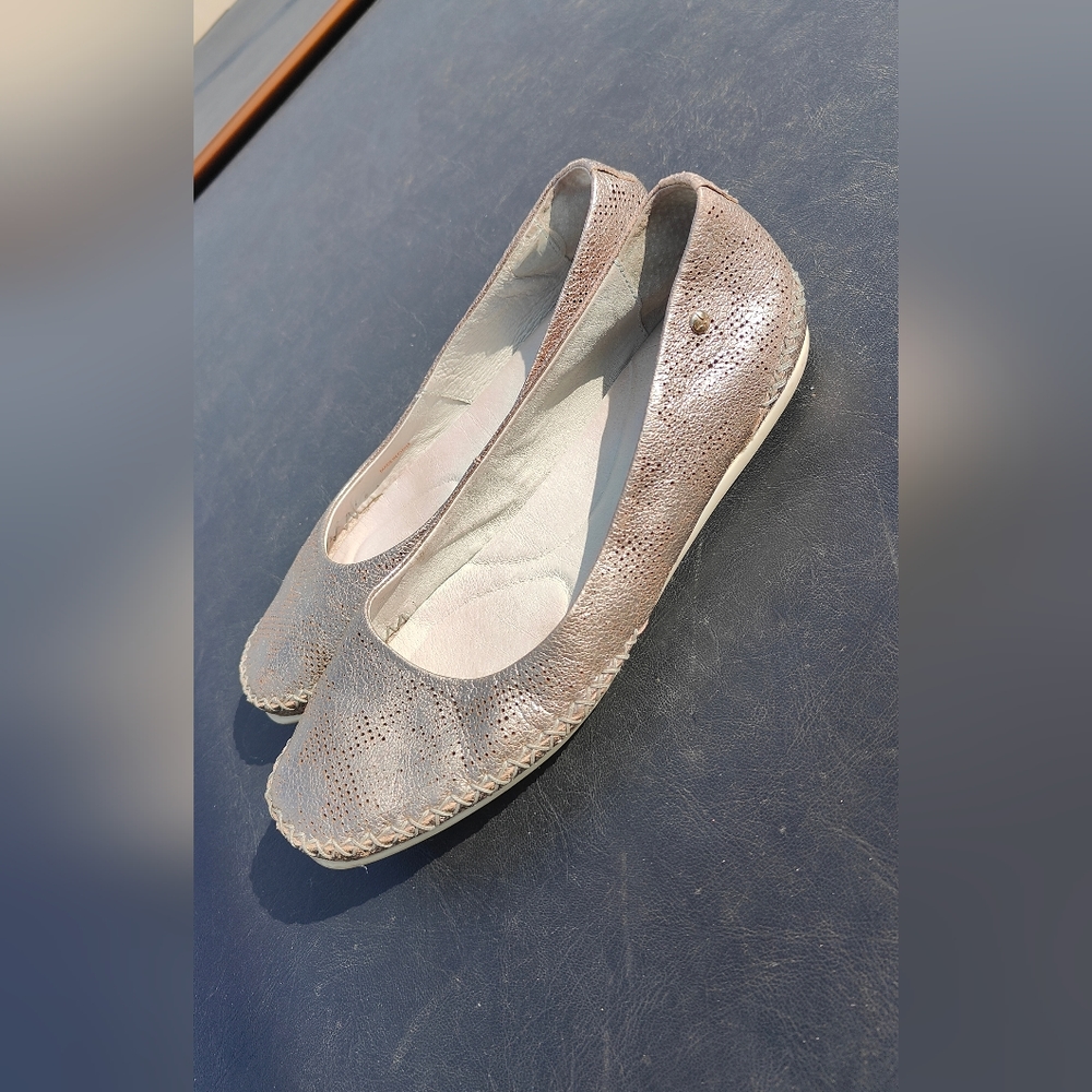 PIKOLINOS Gold Foil Stitched Floral Theme Soft Pliable Loafers Flats 8.5/9US  39